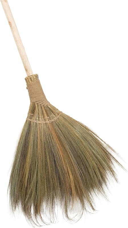 Vietnamese Straw Soft Broom with Long Handle, Natural Whisk Broom for
