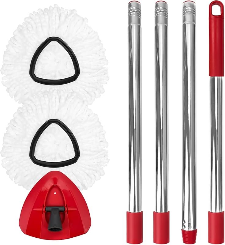 Spin mop replacement set for O-Cedar EasyWring 1 tank with two mop hea
