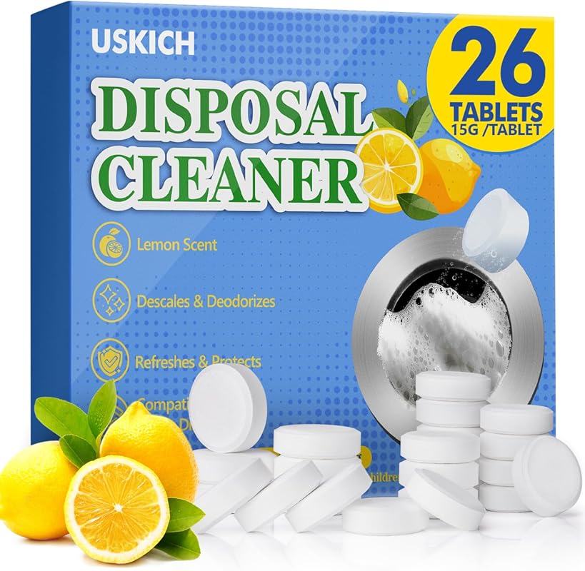 Garbage Disposal Cleaner and Deodorizer Tablets with Lemon Scent 26 Pa