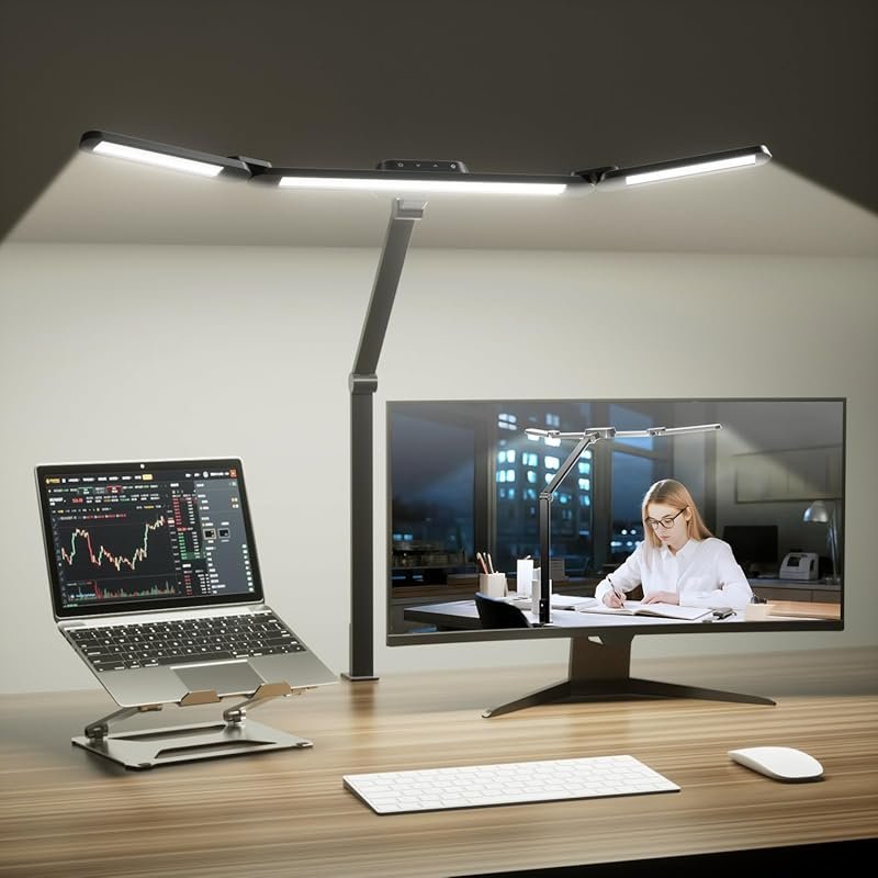 Honeywell Wide Desk Lamp with Clamp and Adjustable Full-Spectrum LED L