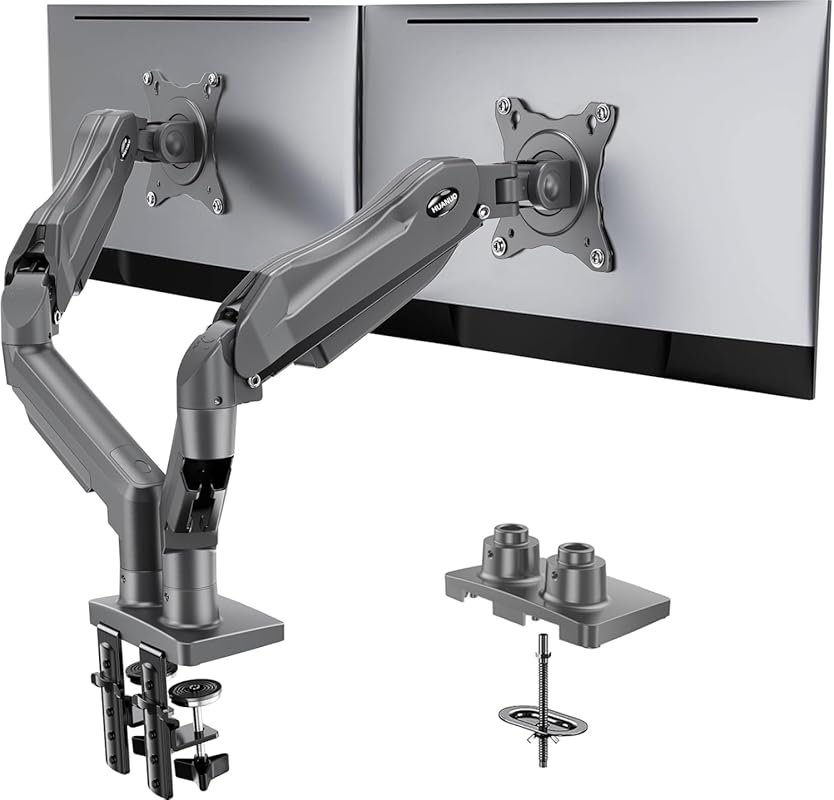 HUANUO Dual Monitor Stand, Fully Adjustable Mount for 13 to 32 inch Sc
