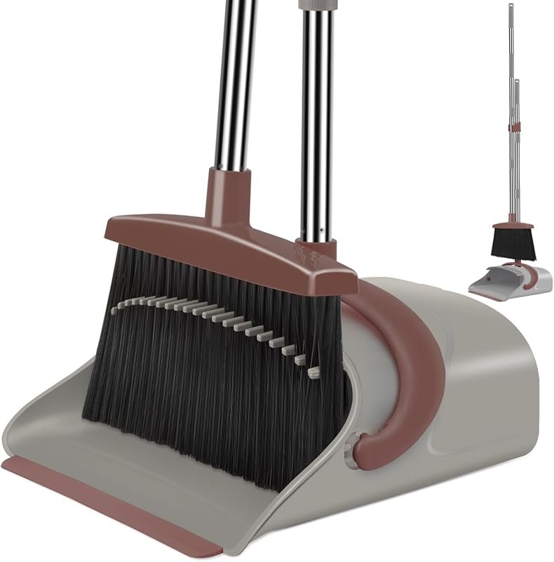 Ivandar Broom and Dustpan Combo with Long Handle, Best Standing Broom