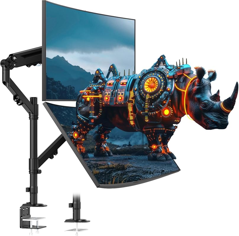 Dual monitor mount for 17–40 inch, vertical or parallel, 26.4lb capaci