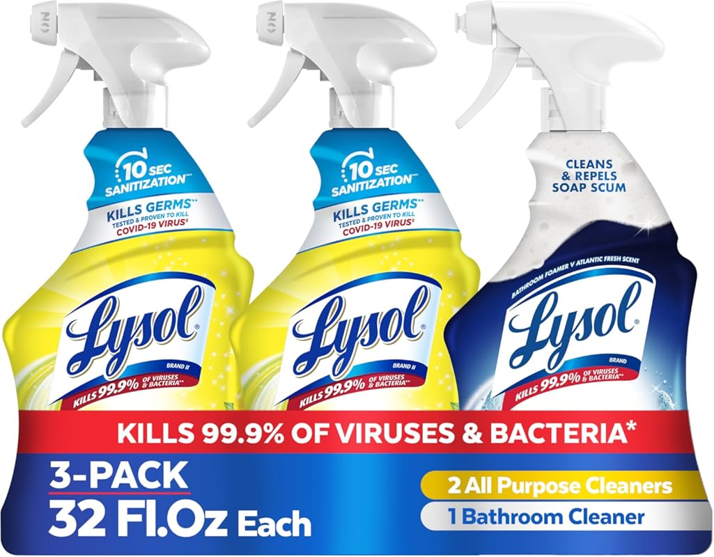 Lysol All-Purpose Cleaner Spray, Lemon Breeze and Island Breeze Scent,