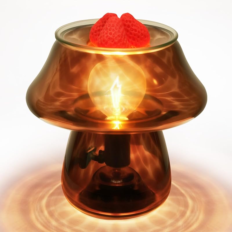 Vintage Mushroom Desk Lamp, Translucent Glass Table Light for Bedroom 