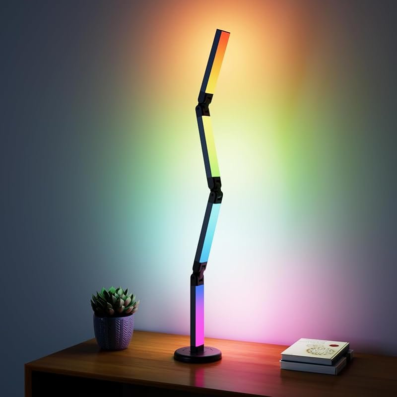 Smart RGB LED Desk Lamp with Music Sync, Dimmable Lighting for Gaming