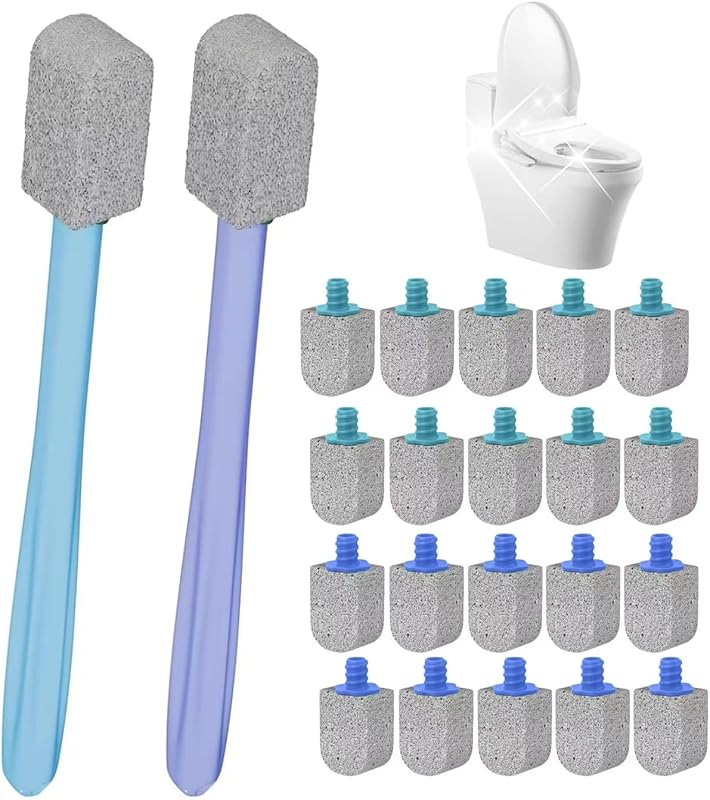 Pumice Stone Toilet Bowl Cleaner with 30cm handle and refills removes