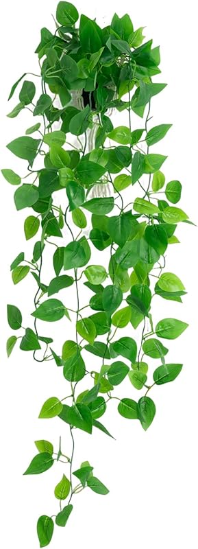 Artificial Hanging Plants for Home Office Decor, Potted Vines for Indo