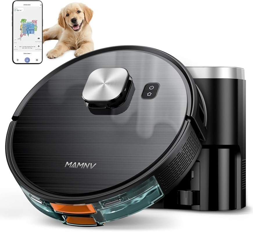 Self-Emptying Robot Vacuum and Mop Combo with LiDAR for Hardwood Floor