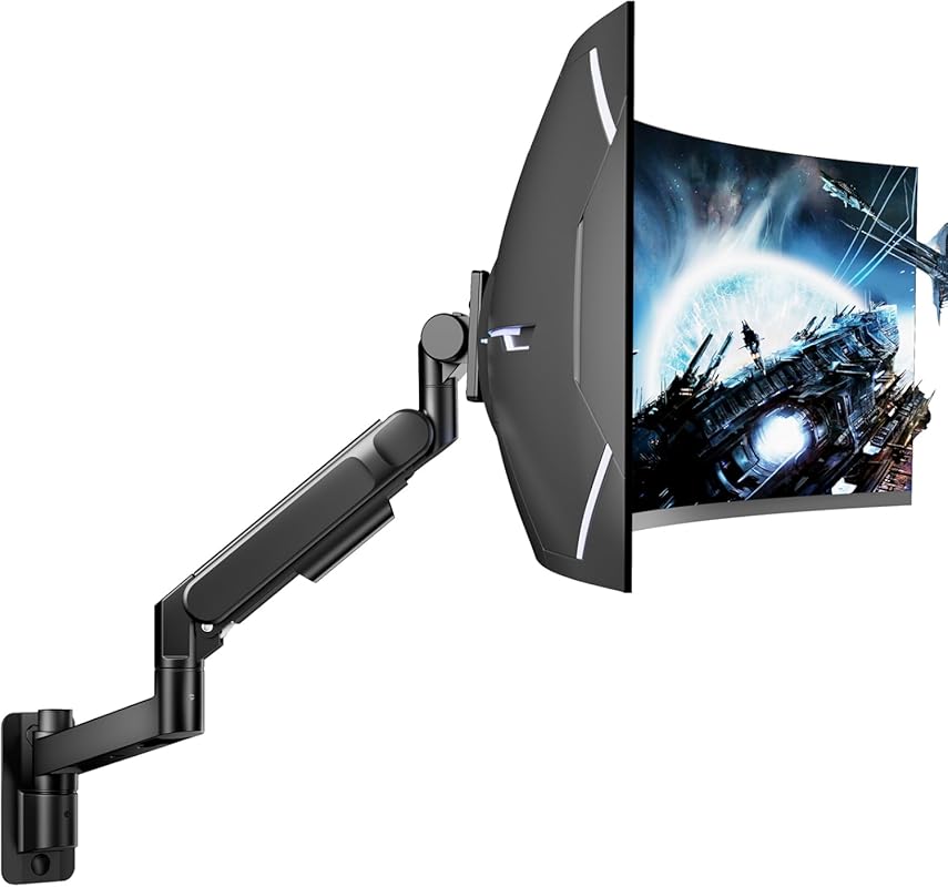 ARES WING wall mount for 24–57 inch ultrawide monitors, gas spring arm