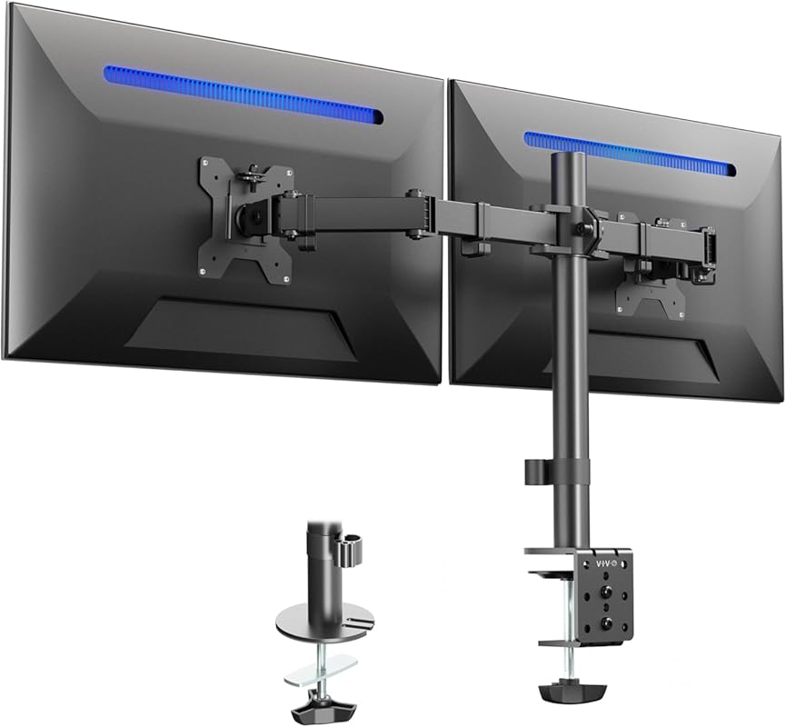 VIVO dual monitor desk mount heavy-duty adjustable steel stand for two