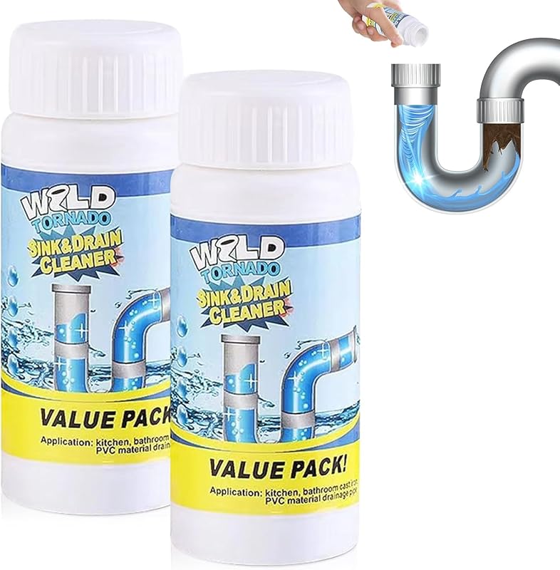 Wild Tornado pipe dredge cleans sink drains with fast foaming action f