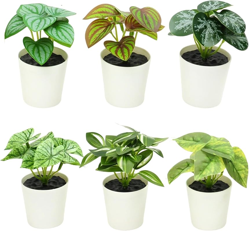 6 Pack Mini Artificial Potted Plants for Home Office and Indoor Decor