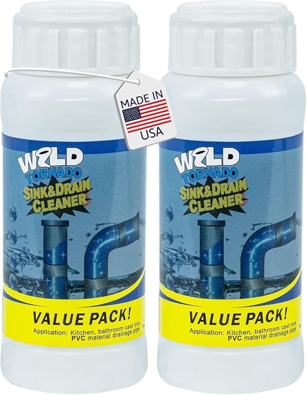 Drain Cleaner Powder for Sink and Toilet Pipes - Fast Foaming Clog Rem