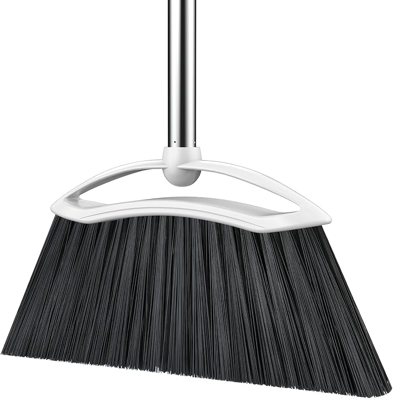 Lightweight Heavy-Duty Angle Broom with 54-Inch Adjustable Handle for 