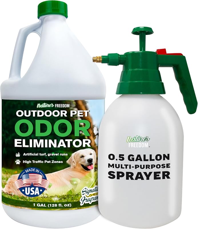 Nature's Freedom Outdoor Pet Odor Eliminator Enzyme Cleaner for Yards 