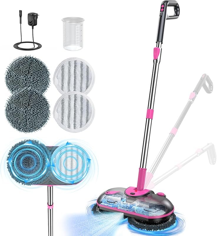 ScrubWiz Cordless Spin Mop with Water Sprayer and Self-Propelled Clean