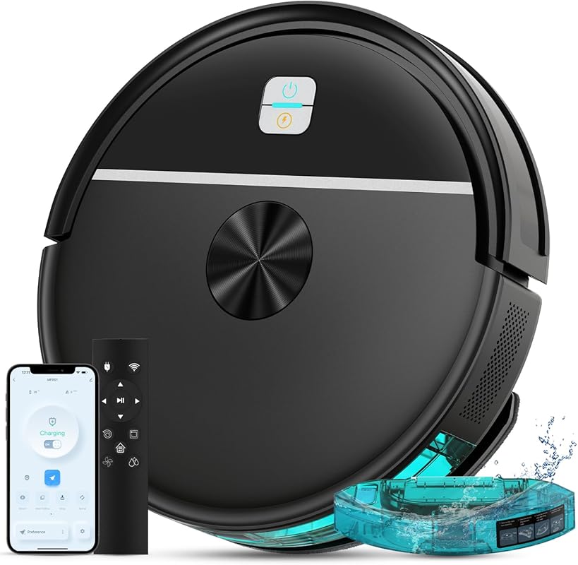 ECOHOME 3500Pa Robot Vacuum and Mop Combo with WiFi Control for Hard F