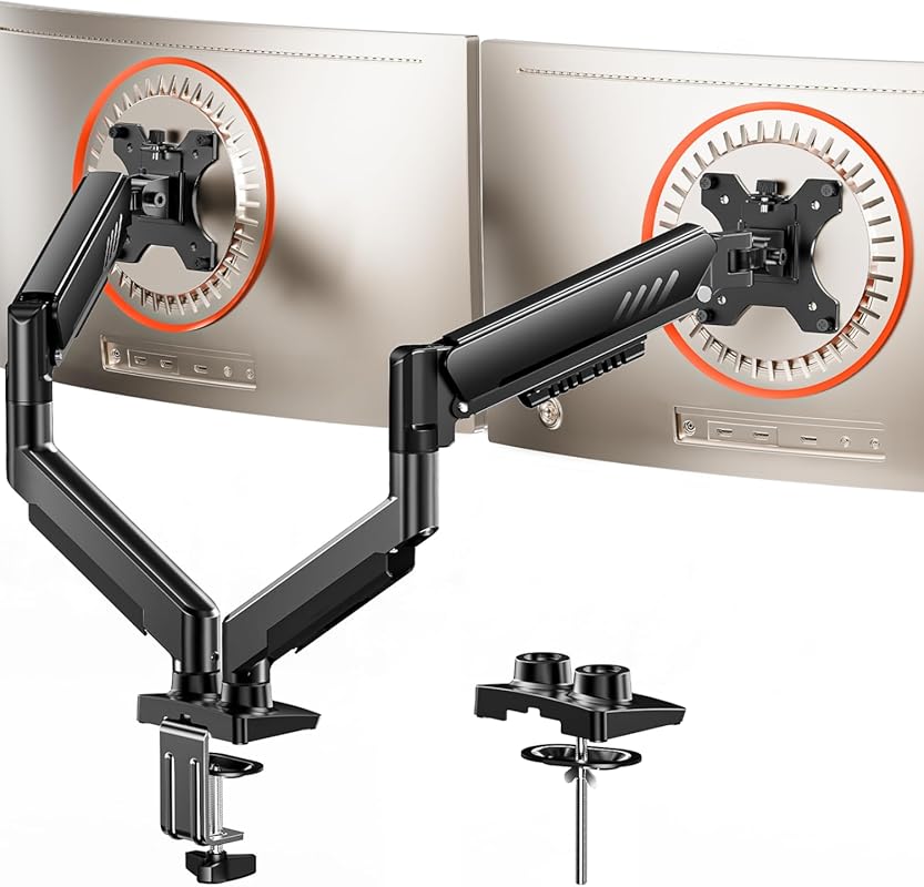 ErGear dual monitor arm fully adjustable for 13-32 inch screens, tool-