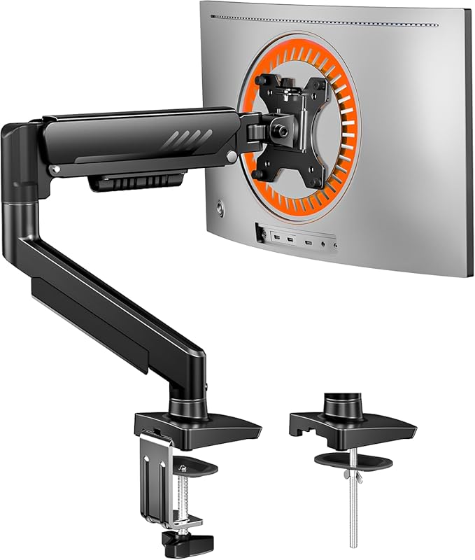 ErGear single monitor arm clamp mount for 13 to 34-inch screens, tool-