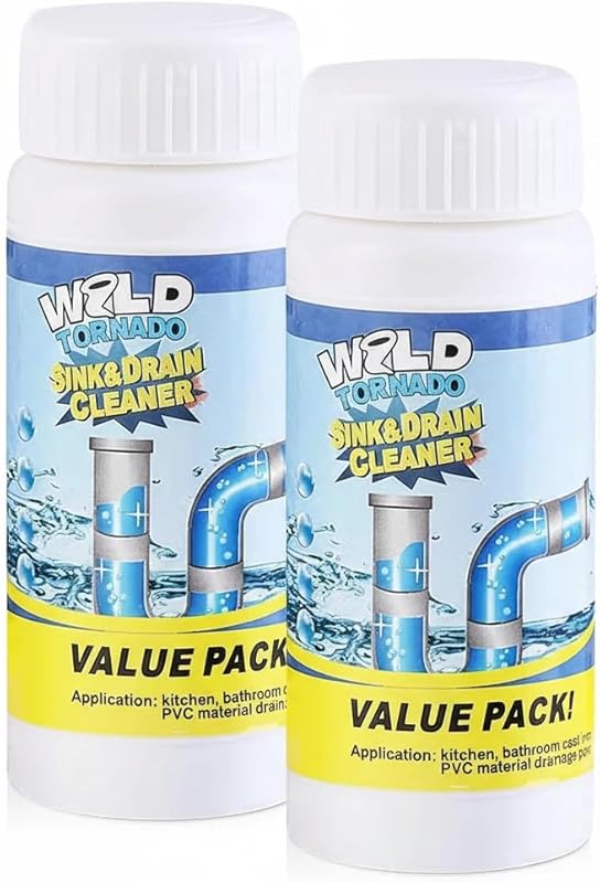 Wild Tornado Foaming Sink and Drain Cleaner: 2-Pack Unclogger for Kitc