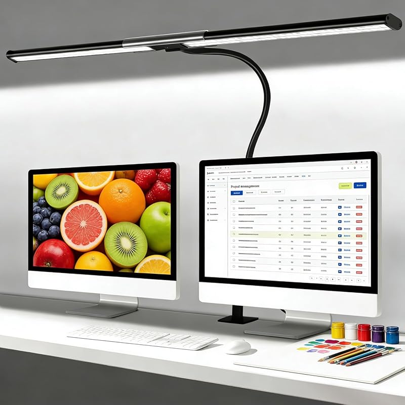 33-Inch Desk Lamp with Clamp, Eye-Caring Architect Light for Reading a