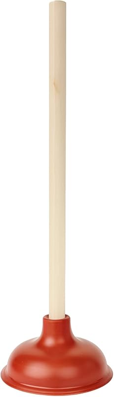 Bexter 19-Inch Toilet Plunger with Wooden Handle for Toilets, Sinks, a