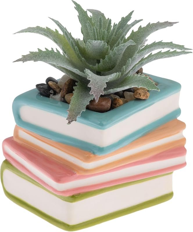 Karma Faux Mini Succulent Plant in Ceramic Pot - Stylish Desk Decor fo