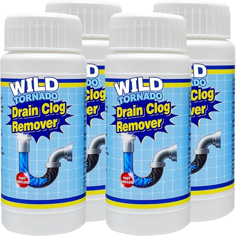 Wild Tornado Pipe Dredge for Sink and Drain Grease Cleaning Foaming Formula 4-Piece Set