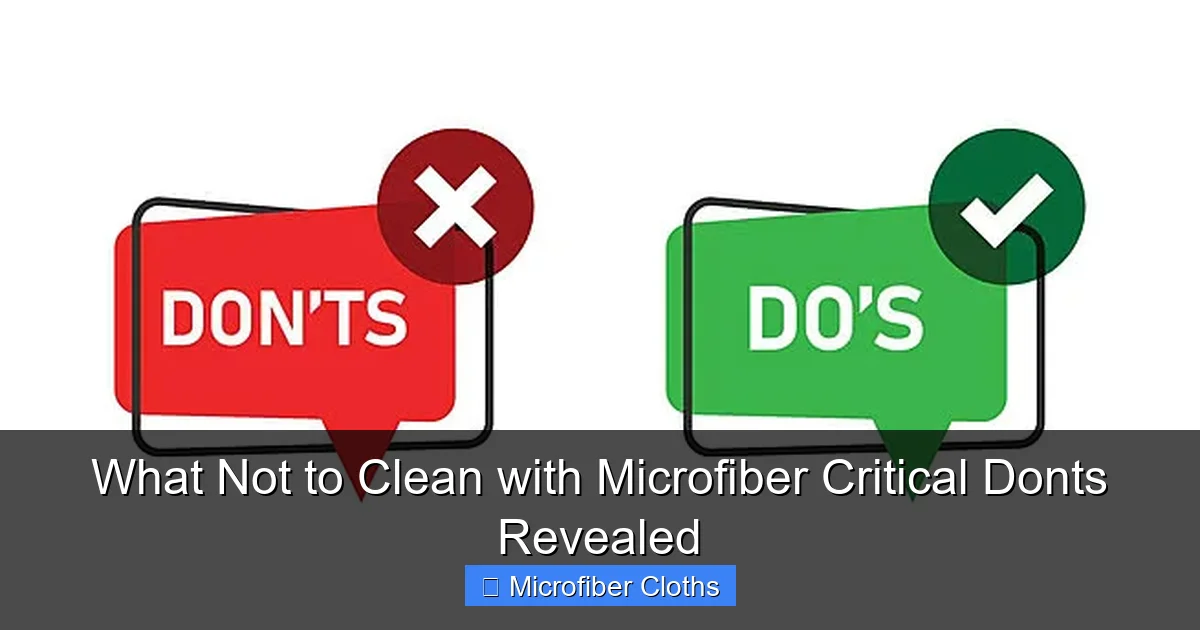 What Not to Clean with Microfiber Critical Donts Revealed